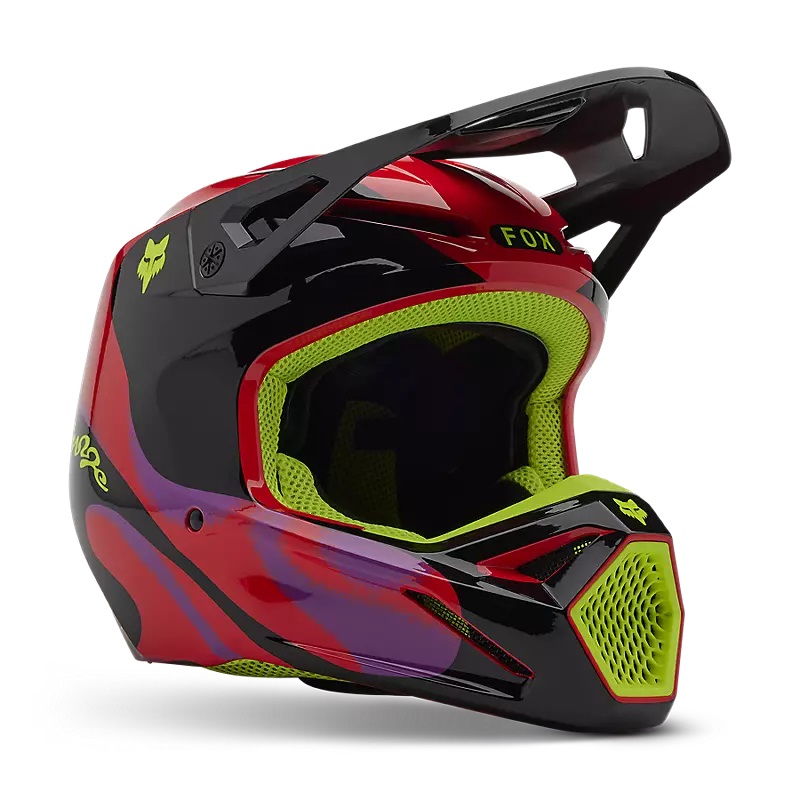 FOX MX-Helm V1 Emotion Fluoreszierendes Rot Gr:M 57/58cm