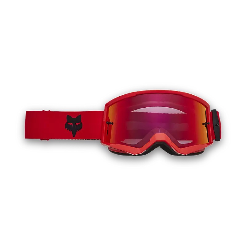 FOX MX-Brille Main Core Fluo Rot mit verspiegelter Sichtscheibe Chrome Glas-rot/chrome  