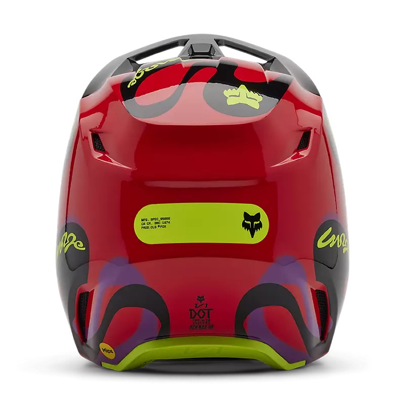 FOX MX-Helm V1 Emotion Fluoreszierendes Rot Gr:M 57/58cm