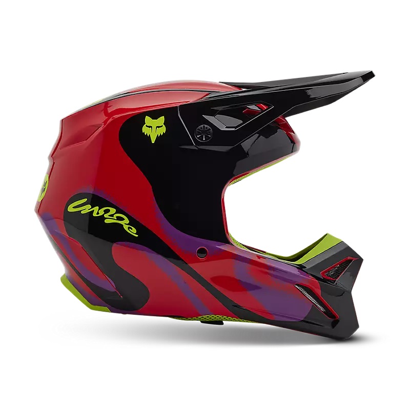 FOX MX-Helm V1 Emotion Fluoreszierendes Rot Gr:M 57/58cm