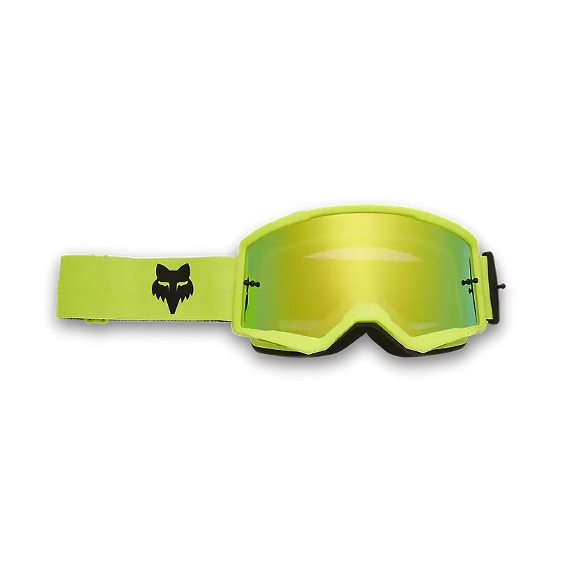 FOX MX-Brille Main Core Fluo Gelb mit verspiegelter Sichtscheibe Chrome Glas-gelb/chrome