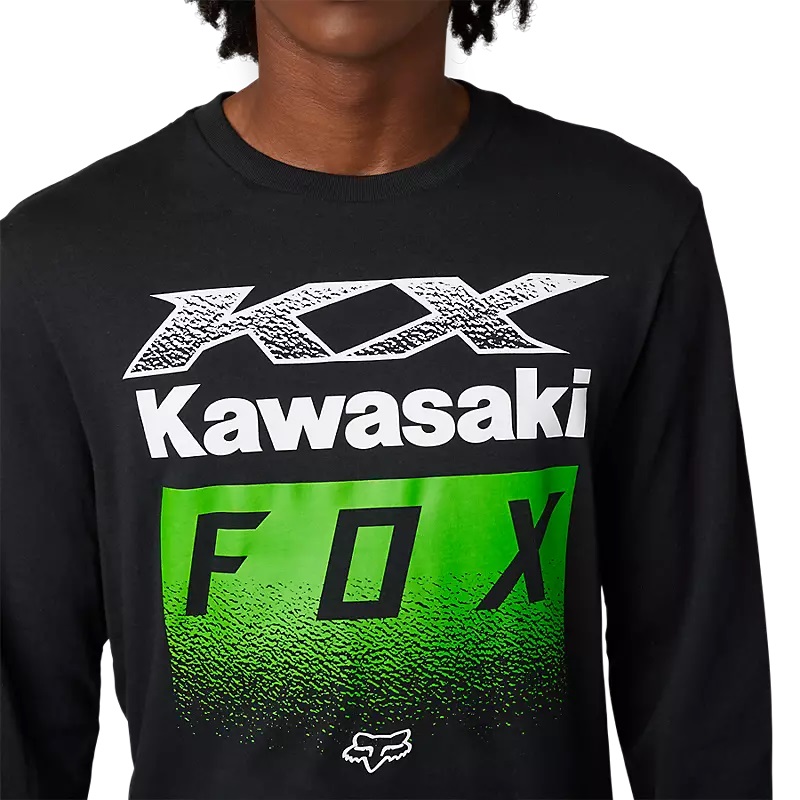 Langärmliges Premium-T-Shirt Fox X Kawi Schwarz