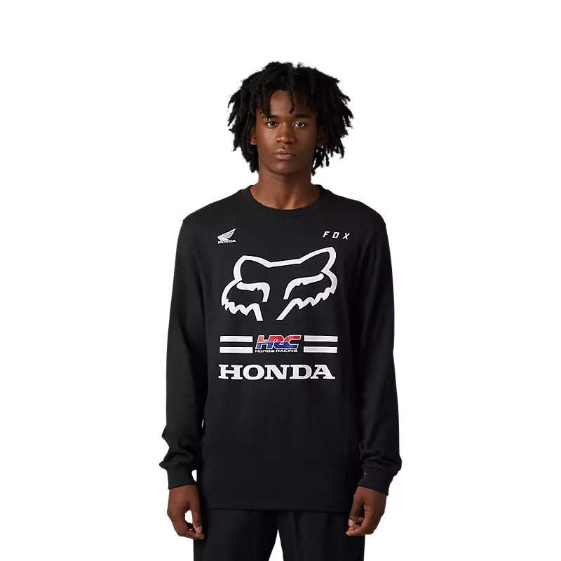 Langärmliges Premium-T-Shirt Fox X Honda schwarz