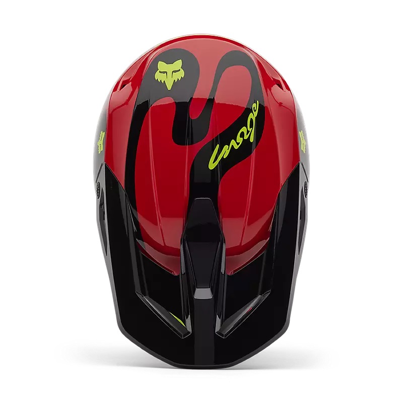 FOX MX-Helm V1 Emotion Fluoreszierendes Rot Gr:M 57/58cm