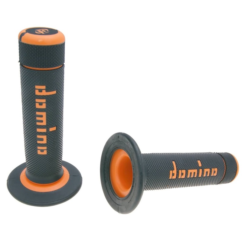 DOMINO Off-Road Griffgummis  schwarz/orange (Half Waffle)